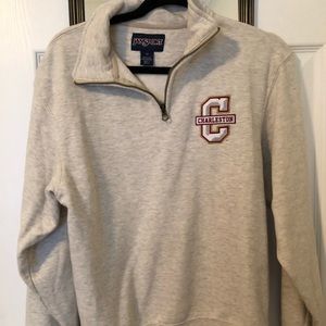 quarter zip college sweatshirt